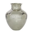 thumbnail image 1 of DecMode Silver Aluminum Metal Round Engraved Decorative Vase, 13" x 16", 1 of 8