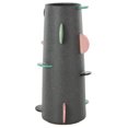 thumbnail image 1 of DecMode 16" Textured Black Ceramic Vase with Multicolor Half-Moon Accents, 1 of 9