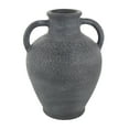 thumbnail image 1 of DecMode 16" Whitewashed Textured Amphora Black Ceramic Vase with 2 Handles, 1 of 10