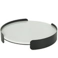 thumbnail image 1 of DecMode 16" x 16" White Marble Round Tray with Black Metal Frame, 1-Piece, 1 of 9