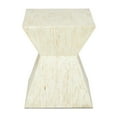 thumbnail image 1 of DecMode 16" x 19" Beige Mother of Pearl Shell Handmade Hourglass Shaped Accent Table, 1-Piece, 1 of 15