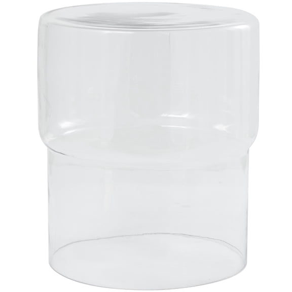 DecMode 16" x 19" Clear Glass Modern Accent Table, 1-Piece