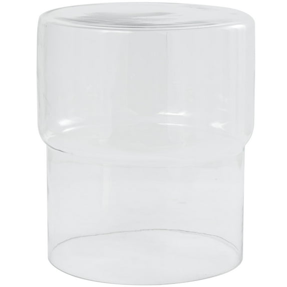 DecMode 16" x 19" Clear Glass Modern Accent Table, 1-Piece