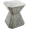 thumbnail image 1 of DecMode 16" x 20" Gray Mother of Pearl Shell Handmade Hourglass Geometric Accent Table with Linear Mosaic Pattern, 1-Piece, 1 of 16