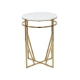 thumbnail image 1 of DecMode 16" x 21" Gold Metal Accent Table with Marble Top, 1-Piece, 1 of 12