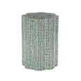 thumbnail image 1 of DecMode 16" x 22" Blue Capiz Shell Mosaic Inlay Accent Table with Floral Inspired Shape, 1-Piece, 1 of 8