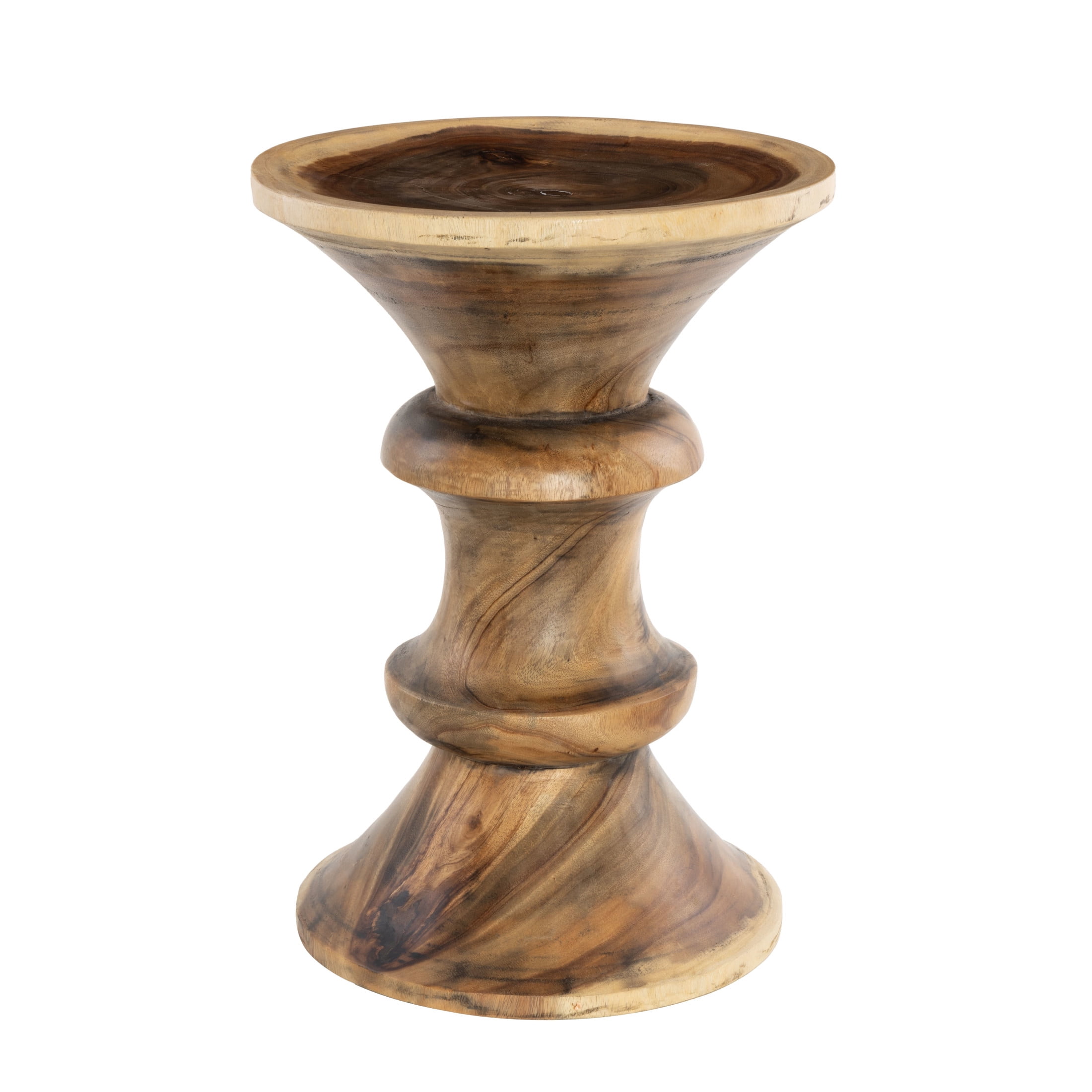 DecMode 16" x 22" Brown Wood Handmade Geometric Accent Table, 1-Piece
