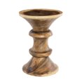 thumbnail image 1 of DecMode 16" x 22" Brown Wood Handmade Geometric Accent Table, 1-Piece, 1 of 9