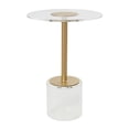 thumbnail image 1 of DecMode 16" x 23" Clear Acrylic Plastic Accent Table with Elevated Base and Gold Stand, 1-Piece, 1 of 10