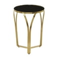thumbnail image 1 of DecMode 16" x 23" Gold Metal Accent Table with Black Top, 1-Piece, 1 of 8