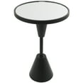 thumbnail image 1 of DecMode 16" x 24" Black Metal Pedestal Base Accent Table with Mirrored Glass Top, 1-Piece, 1 of 7