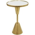 thumbnail image 1 of DecMode 16" x 24" Gold Metal Pedestal Base Accent Table with Mirrored Glass Top, 1-Piece, 1 of 11