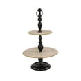thumbnail image 1 of DecMode 16" x 26" Black Wood 2 Tiered Server with Black Base, 1-Piece, 1 of 9