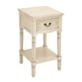 thumbnail image 1 of DecMode 16" x 29" Cream Wood 1 Drawer Accent Table, 1-Piece, 1 of 12