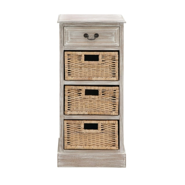 DecMode 16" x 36" Gray Wood Traditional Storage Unit