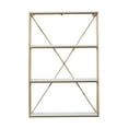 thumbnail image 1 of DecMode 16" x 4" 4-Tier Gold Wall Shelf with White Wooden Shelves, 1 of 12