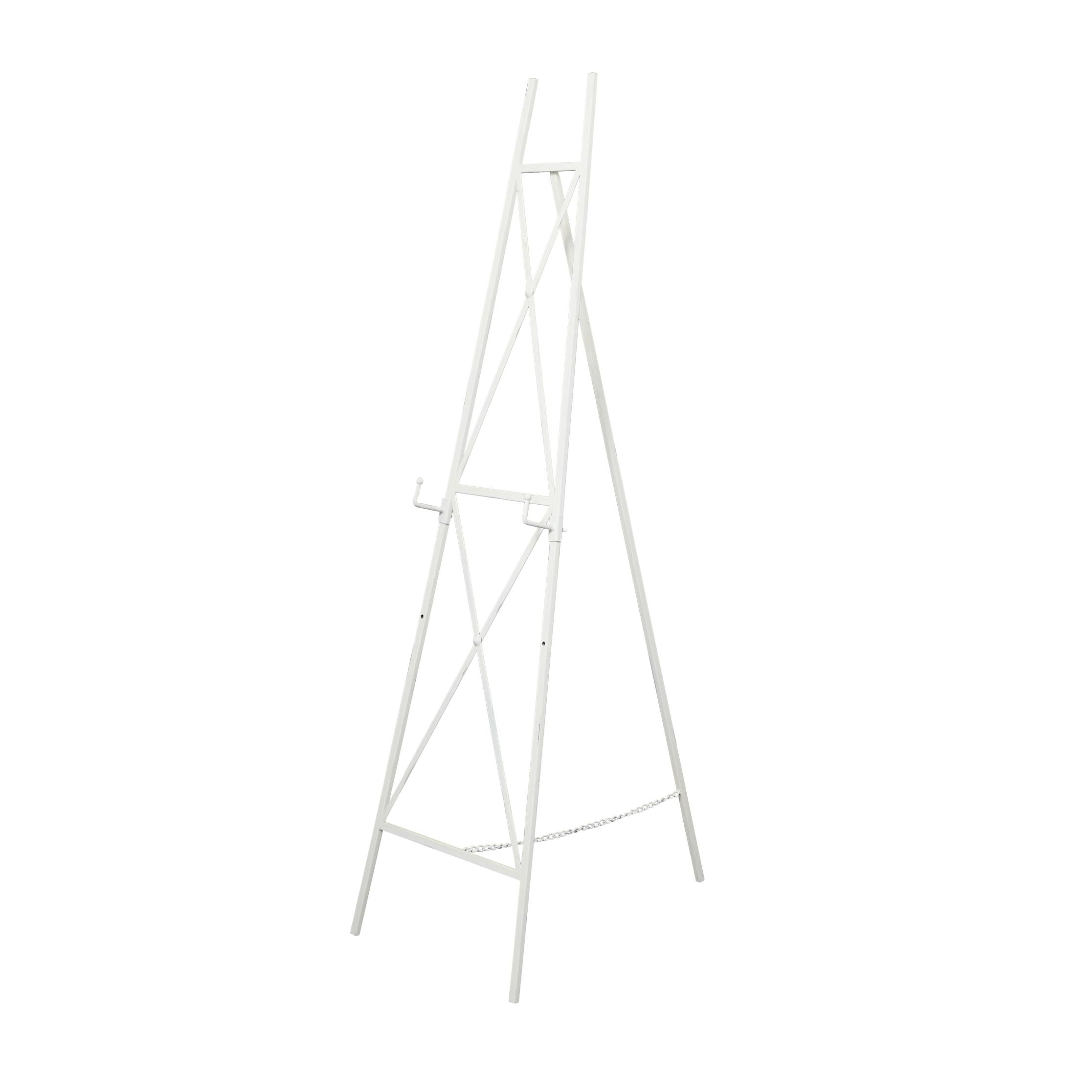 DecMode 16" x 54" White Metal Tall Adjustable Floor 2 Tier Easel, 1 ...