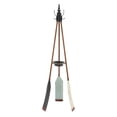 thumbnail image 1 of DecMode 16" x 69" Blue Metal Paddle Oar 3 Hook Coat Rack with Wooden Poles and Storage Tray, 1-Piece, 1 of 14
