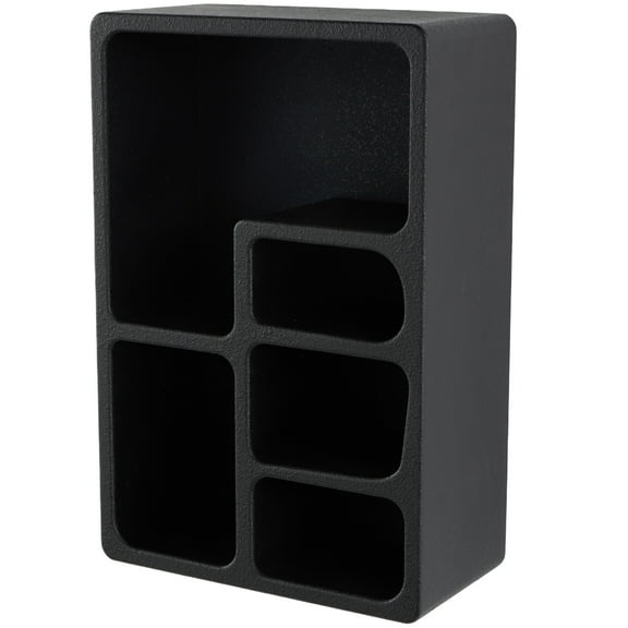 DecMode 16" x 8" 5-Tier Black Geometric Wall Shelf with Arched Block Shapes