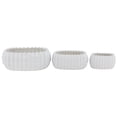 thumbnail image 1 of DecMode White Ceramic Indoor Outdoor Planter, Set of 3 17", 13", 8"W, 1 of 8