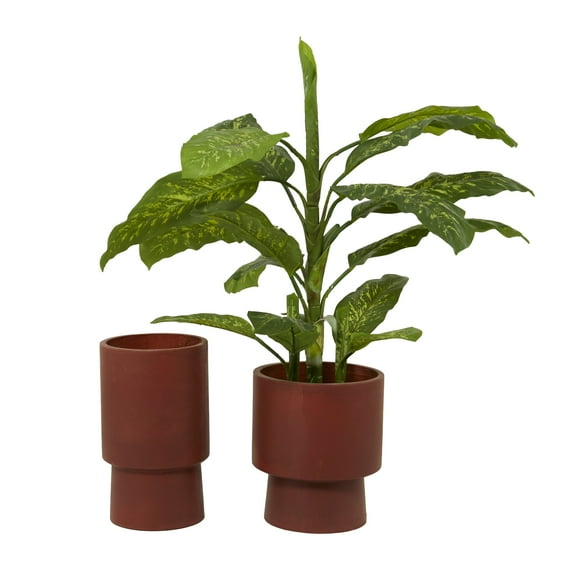 DecMode 17", 14"H Red Magnesium Oxide Planter (2 Count)