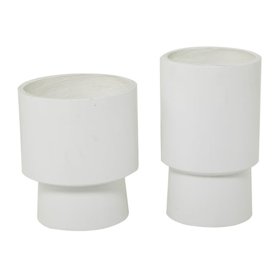 DecMode 17", 14"H White Magnesium Oxide Planter (2 Count)