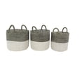 thumbnail image 1 of DecMode 17", 16", 14" White Sea Grass Contemporary Storage Basket, 3 - Pieces, 1 of 11