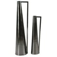 thumbnail image 1 of DecMode 17", 22"H Slim Cone Dark Gray Metal Vase with Extended Handles, Set of 2, 1 of 12