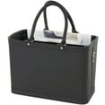 thumbnail image 1 of DecMode 17" Black Leather Handmade Box Style Single Slot Magazine Holder with Arched Handles, 1 of 9