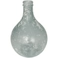 thumbnail image 1 of DecMode 17" Handmade Frosted Spanish Bottle Recycled Glass Vase, 1 of 11