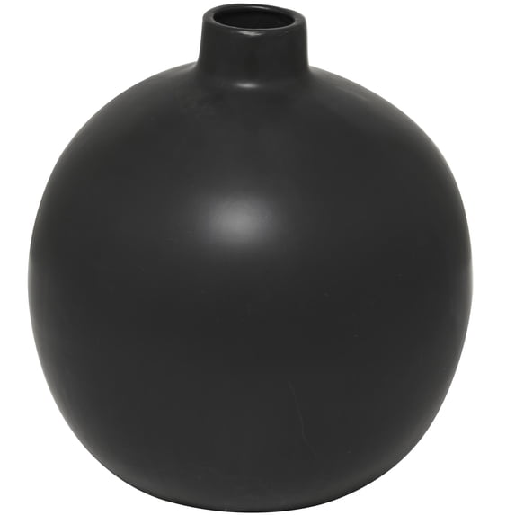 DecMode 17" Matte Black Ceramic Vase