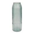 thumbnail image 1 of DecMode 17" Handmade Slim Spanish Light Blue Recycled Glass Vase with Textured Diamond Pattern, 1 of 8