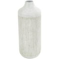 thumbnail image 1 of DecMode 17" Ribbed Speckled Gray Metal Vase, 1 of 14