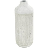 DecMode 17" Ribbed Speckled Gray Metal Vase