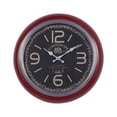 thumbnail image 1 of DecMode 17 x 17 In. Red Metal Vintage Wall Clock, 1 of 10