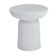 thumbnail image 1 of DecMode 17" x 18" White Magnesium Oxide Outdoor Accent Table with Wide Top, 1-Piece, 1 of 13
