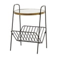 thumbnail image 1 of DecMode 17" x 24" Gold Metal 1 Shelf Accent Table with Mirrored Glass Top, 1-Piece, 1 of 9