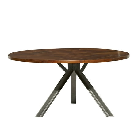 DecMode 17" x 36" Brown Wood Industrial Coffee Table