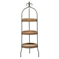 thumbnail image 1 of DecMode 17" x 51" Brown Metal Arched 3-Tier Shelving Unit with Scroll Top, 1-Piece, 1 of 13