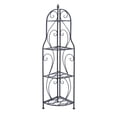 thumbnail image 1 of DecMode 17" x 60" Black Metal Scroll Indoor Outdoor Arched Tall Folding Corner 4 Shelf Bakers Rack, 1-Piece, 1 of 16