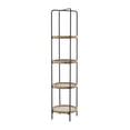 thumbnail image 1 of DecMode 17" x 64" Brown Wood 4-Tier Shelving Unit, 1-Piece, 1 of 8