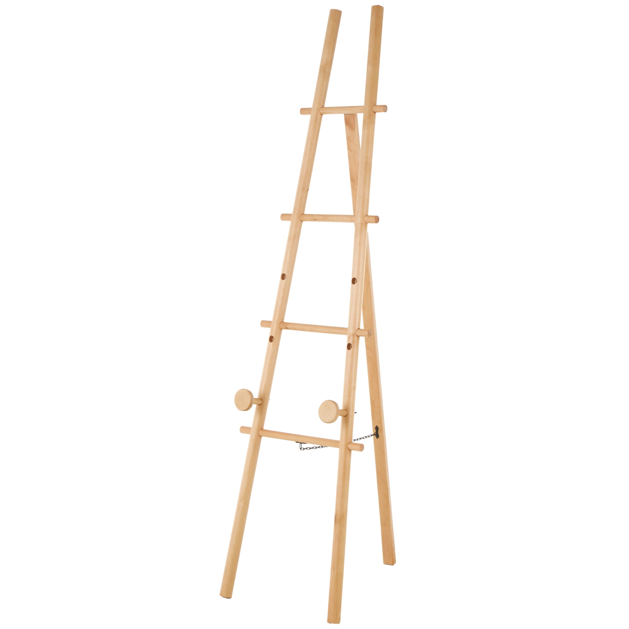 DecMode 17" x 65" Light Brown Wood Handmade Tall Adjustable Floor 3 Tier Easel, 1-Piece