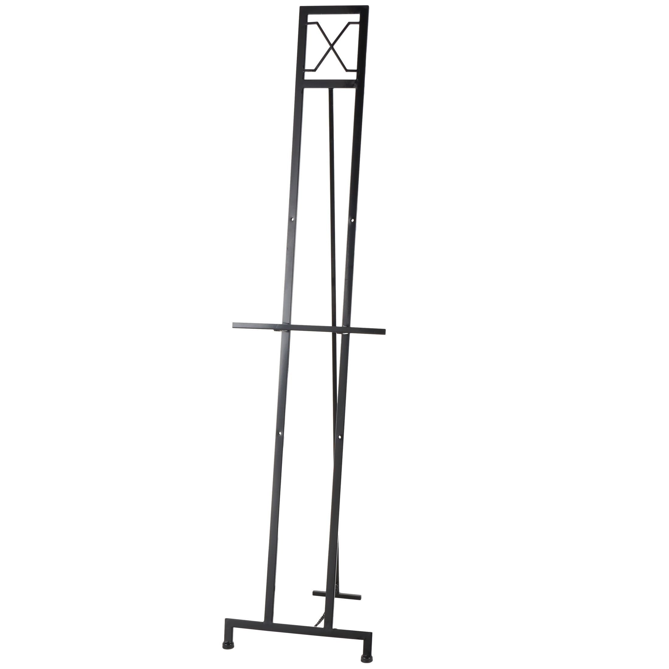 DecMode 17" x 70" Black Metal Wall Hanging Decorative 3 Tier Geometric Easel, 1-Piece