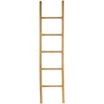thumbnail image 1 of DecMode 17" x 71" Brown Wood Handmade 5 Rung Ladder, 1-Piece, 1 of 10