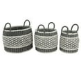 thumbnail image 1 of DecMode 18", 17", 16" Gray Plastic Bohemian Storage Basket, 3 - Pieces, 1 of 11