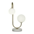 thumbnail image 1 of DecMode 18" 2 Light Orb Gold Table Lamp with White Glass Shade, 1 of 15