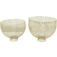 thumbnail image 1 of DecMode 18", 20"W Round Gold Metal Decorative Bowl with Chain Link Patterns, Set of 2, 1 of 7