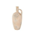 thumbnail image 1 of DecMode 18" Antique Style Distressed Beige Ceramic Vase with Handle, 1 of 9