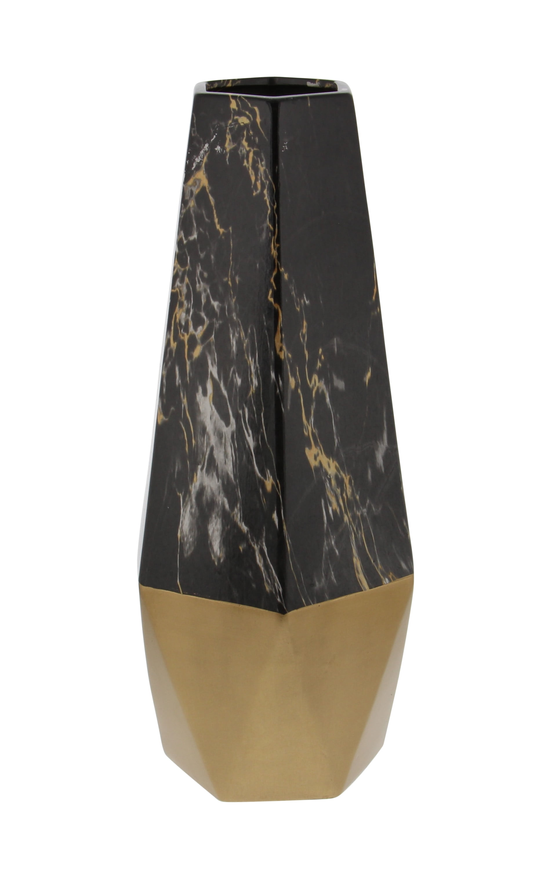 Dark Gray Faux Marble Ceramic Bud Vase 18" x 8"
