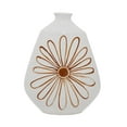 thumbnail image 1 of DecMode 18" Floral Handmade Daisy White Ceramic Vase, 1 of 8